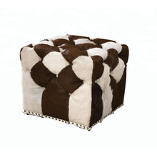 Cowhide fur ottoman bar stool footstool furniture
